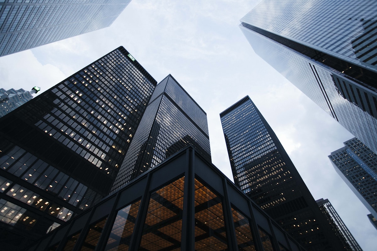 Modern commercial office real estate building in business district